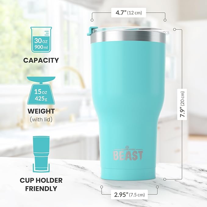 Beast 30 oz Tumbler Stainless Steel Vacuum Insulated Coffee Ice Cup Double Wall - Image 7