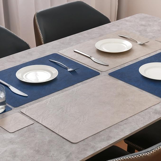 Vinyl Placemats Set of 6, Dual Sided Place Mats - Image 3