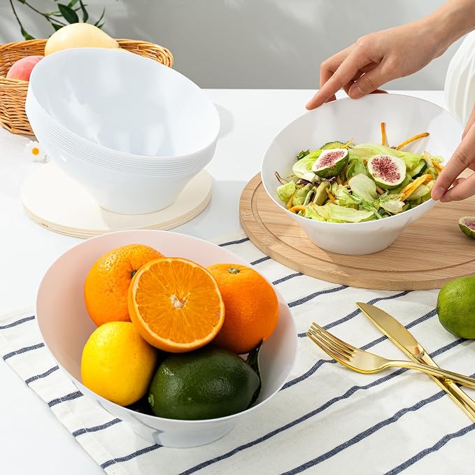 12 Pack white Plastic Serving Bowls - Image 5