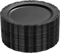 DaYammi 30PCS Black Plastic Plates, Heavy Duty Black Disposable Plates Premium by DaYammiwillaccompanyyou