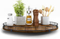 AMH 16-Inch Farmhouse Oak Lazy Susan Organizer, Walnut Finish | Smooth rotating by AMH