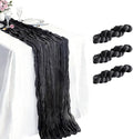 3 Pack Black Cheesecloth Table Runner 21 x 120 Inch Boho Gauze Sheer Table by Unknown