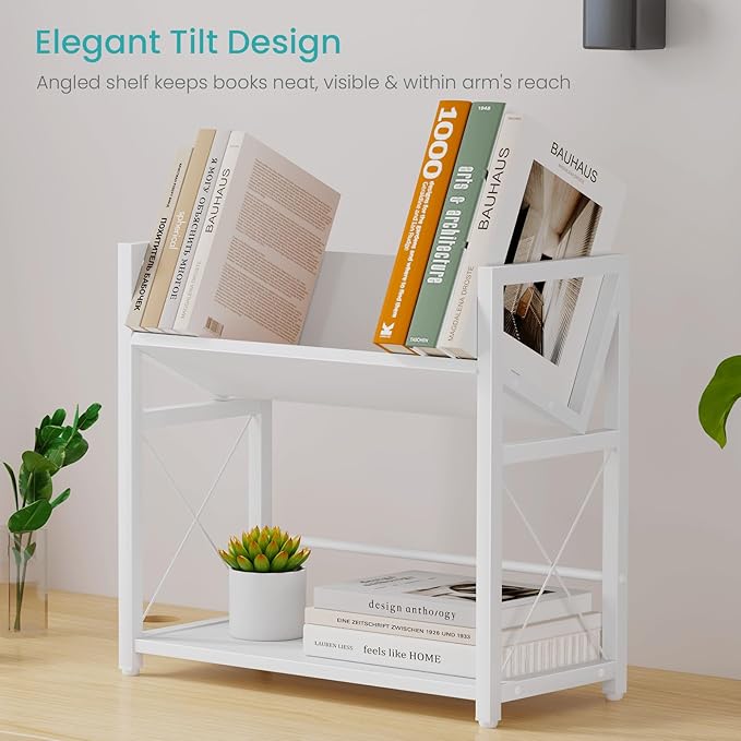 ELITEROO Desktop Bookshelf Organizer, 2 Tier Wood Desk Shelf - Image 6