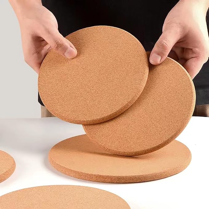 Cork Trivet, 6 Pack High Density Thick Corks Coasters Set - Image 7