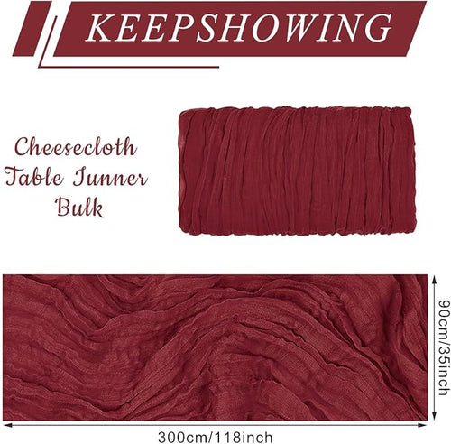 1 Pack Cheesecloth Table Runner 10Ft Christmas Gauze Boho Table Runners - Image 2