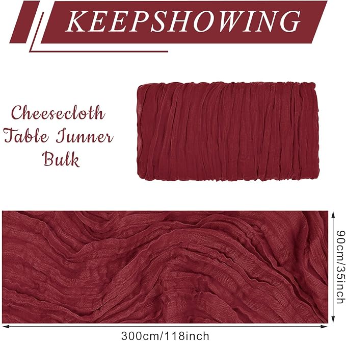 6 Pack Cheesecloth Table Runner 10Ft Christmas Gauze Boho Table Runners - Image 2