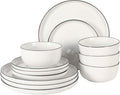 Gibson Home Oslo 12-Piece Porcelain Dinnerware Set – Dinner Plates, Salad by GibsonHomewares