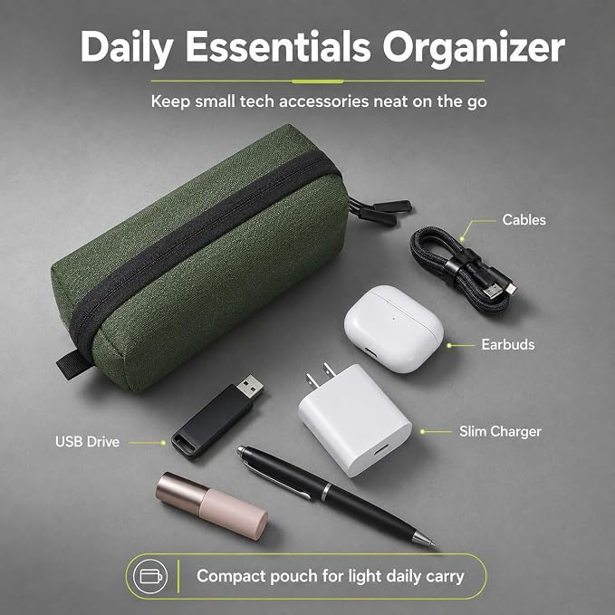 Electronics Travel Organizer, Compact Charger Case | Soft padded polyester - Image 5