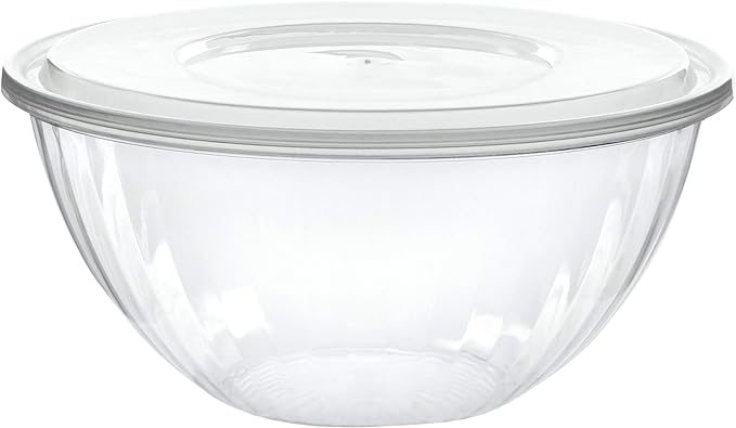 Disposable 96 Ounce Round Crystal Clear Plastic Pack of 4 Sets by PLASTICPRO
