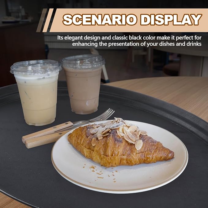 FillTouch 4 Pcs Restaurant Serving Trays PP Plastic Non Slip Rubber Lined Large - Image 5