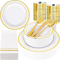 GATHER 350PCS Gold Plastic Plates by Gather