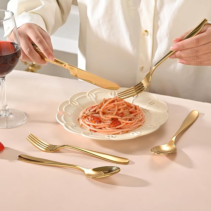 20-Piece Gold Silverware Set, Flatware Set - Image 6