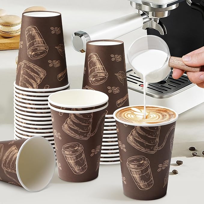 12 oz 500 Pack Disposable Coffee Cups, Thickened Paper Cups Bulk | Paper Coffe - Image 5