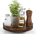 AMH 9-Inch Farmhouse Oak Lazy Susan Cabinet Organizer, Walnut Finish | Smooth by AMH