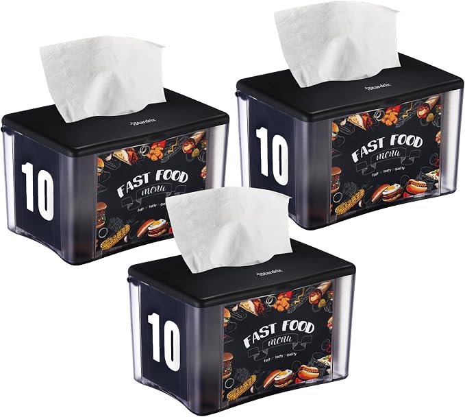 Stardrix 3-Pack Interfold Tabletop Napkin Holder, Spring Loaded Commercial by Stardrix