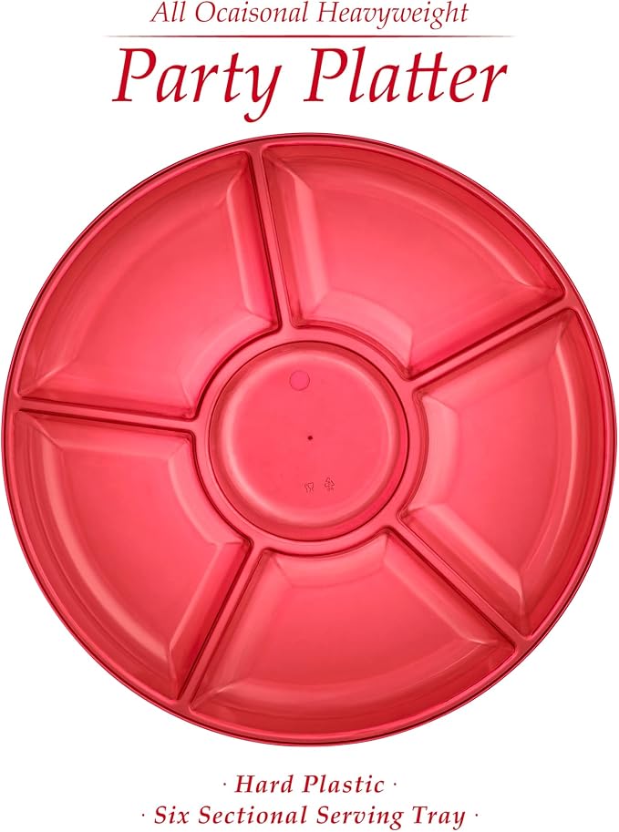 Plasticpro 6 Sectional Round Plastic Serving Tray/Platter - Image 5