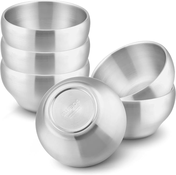 HaWare 6-Piece Kids Bowls, 12oz SUS304 Metal Bowl by HaWare