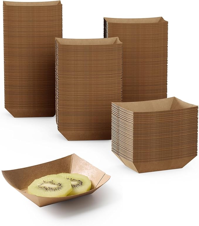 1/4lb Paper Food Tray 250 Pack Disposable Food Serving Boats | Small Paper Food by JOLLYCHEF