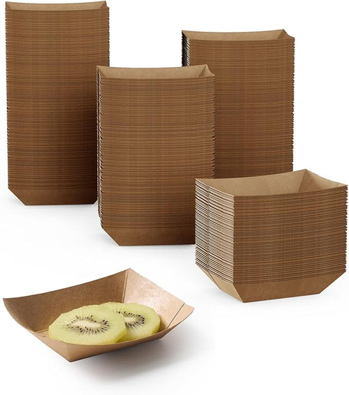1/4lb Paper Food Tray 250 Pack Disposable Food Serving Boats | Small Paper Food by JOLLYCHEF