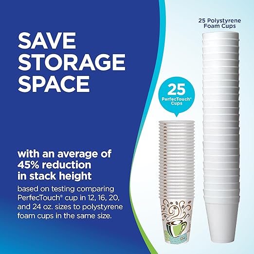 Georgia-Pacific Dixie PerfecTouch 12 oz Paper Coffee Cups By GP PRO, Coffee - Image 7