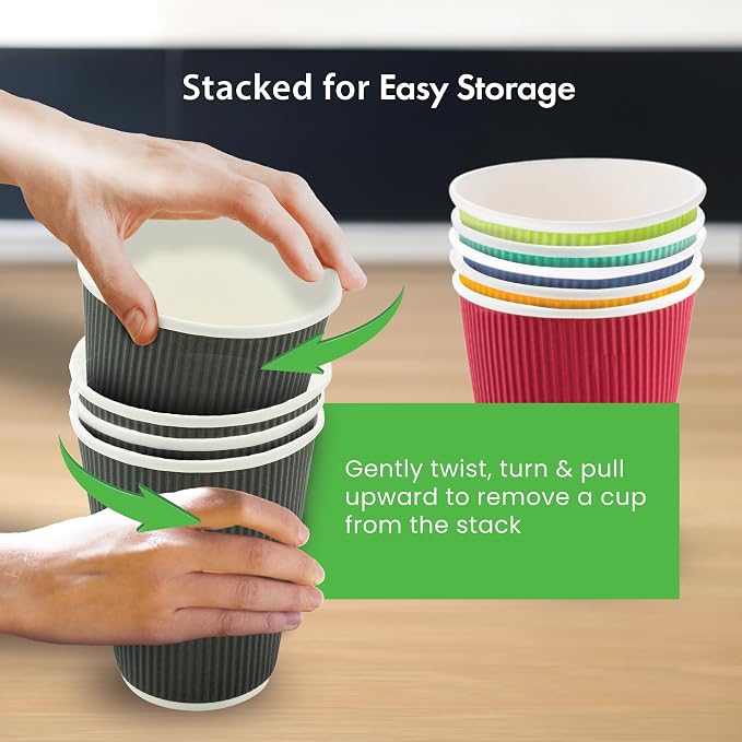 Restaurantware 4 Ounce Ripple Wall Disposable Coffee Cups, 500 Insulated Kraft - Image 9