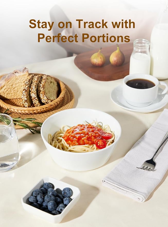 32 OZ Large Soup Bowls Set of 4 – White Porcelain Bowls - Image 5