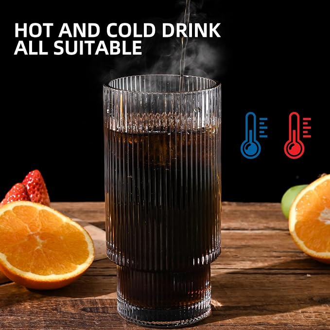 Drinking Glasses with Bamboo Lids and Glass Straw 2pcs Set, 16oz Glass Tumbler - Image 6