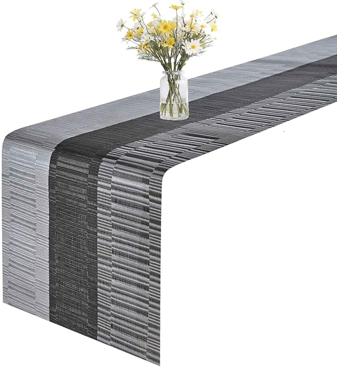 GIVERARE Table Runner, 12x72in Heat-Resistant Woven Vinyl Long Tabletop by GIVERARE