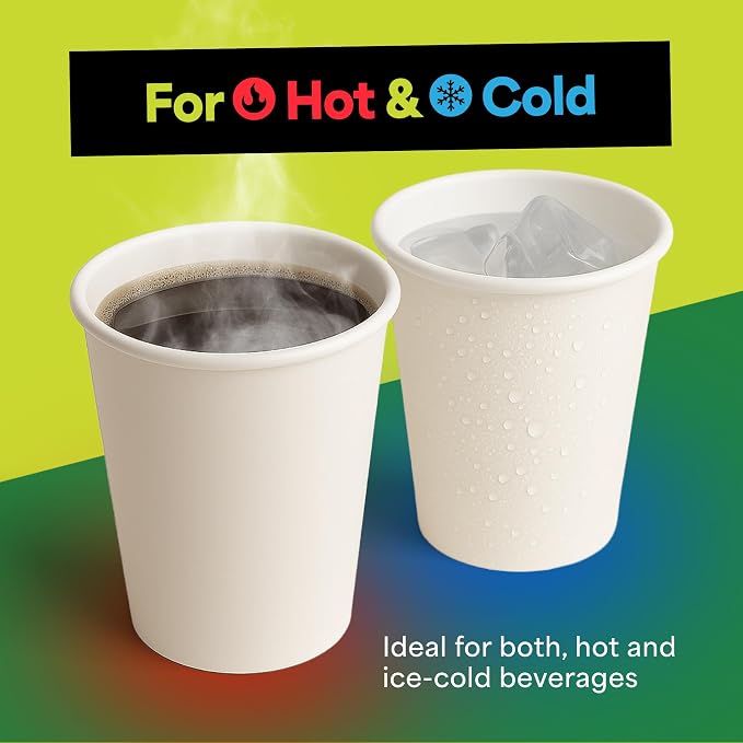 EconoHome 8 oz 100 Pack Disposable Coffee Paper Cups - Image 4