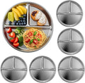 A set of 6 reusable 9-inch 304 stainless steel kids' plates, suitable by Unknown