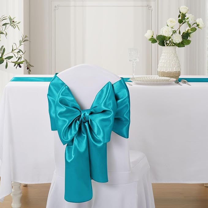 Teal Blue Satin Table Runner, 12x108 Inches, 12 Pack | Premium Satin, Smooth - Image 4