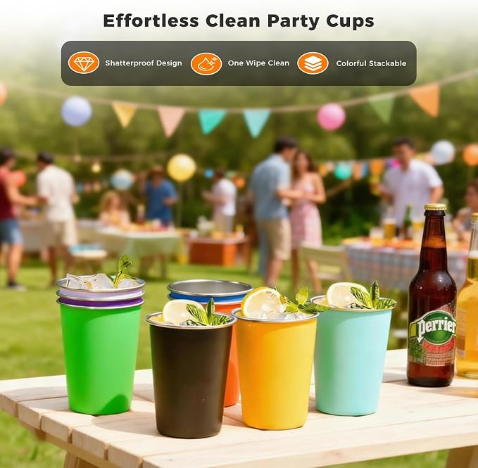 8 Pack Stainless Steel Cups 16oz - Image 5