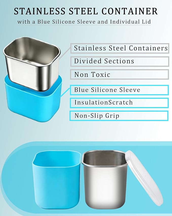Snackle Box Container, Stainless Steel Divided Serving Tray - Image 2