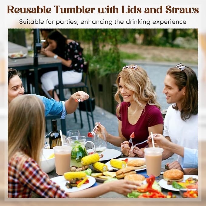 Lounsweer 30 Pcs Clear Reusable Cups - Image 7