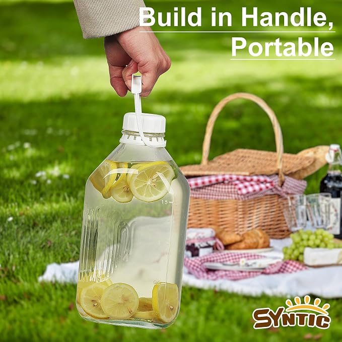 Syntic 4 Pack 64 Oz Glass Milk Bottles - Image 6
