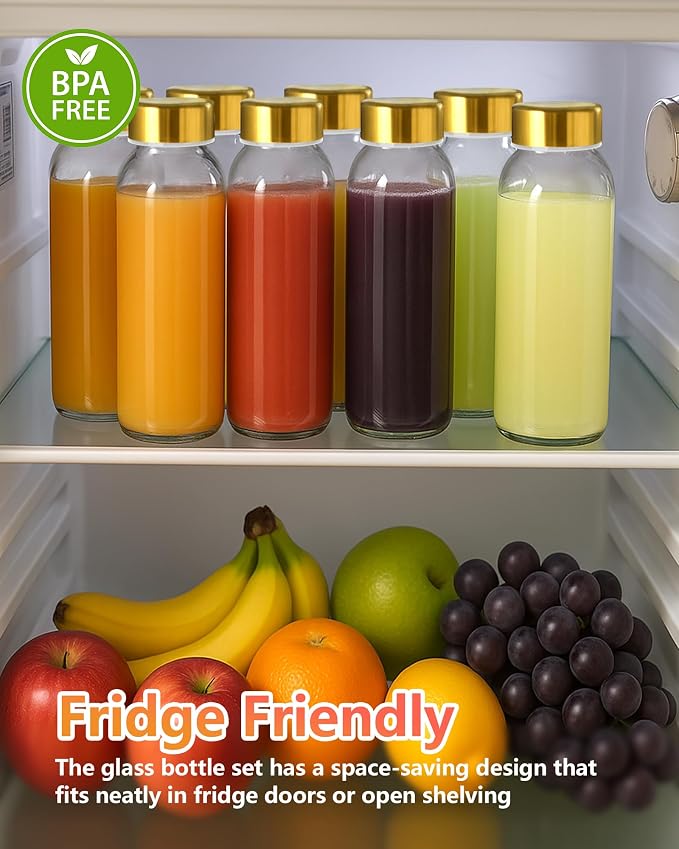Zukro 10.5 oz Glass Juice Bottles - Image 5