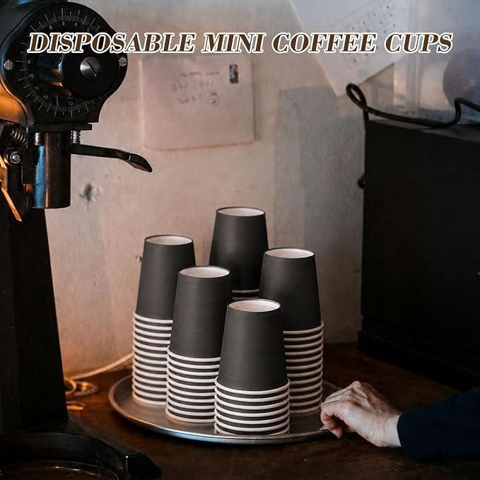 100 Pcs Mini Coffee Cups Brown Culture Cup 2oz Disposable Bathroom Cups Paper - Image 4