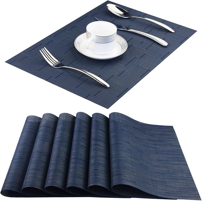 PIGCHCY Placemats, Washable Durable Durable Woven Vinyl Placemats - Image 7