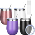 12oz/4 Pack Wine Tumbler Glasses by YEBTSLife