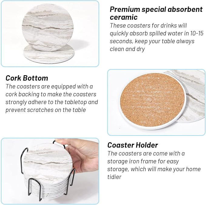 Acejoz Drink Coasters with Holder - Image 5