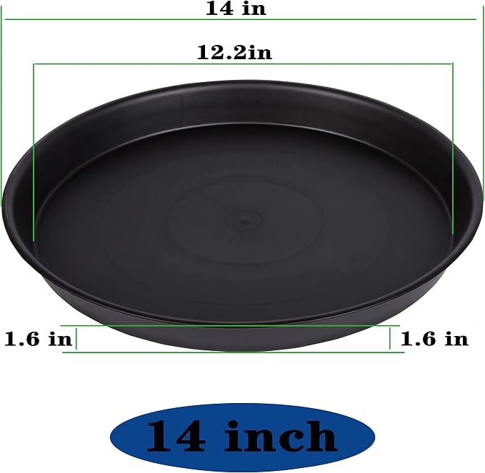 4 Pack of 14 inch Plant Saucer, Heavy Duty Plant Saucer 14 inch Round, Plastic - Image 3