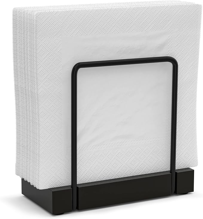 Wican Napkin Holder for Table, Bamboo Iron Standing Napkin Dispenser | Kitchen by Wican