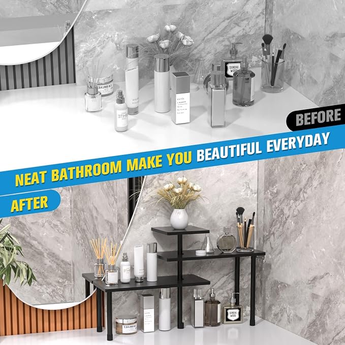 JayRex 3-Tier Bathroom Countertop Corner Shelf Organizer, skincare and - Image 8