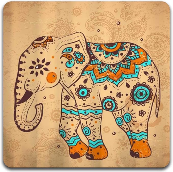 Personality Elephant Square Coaster Set - Image 2