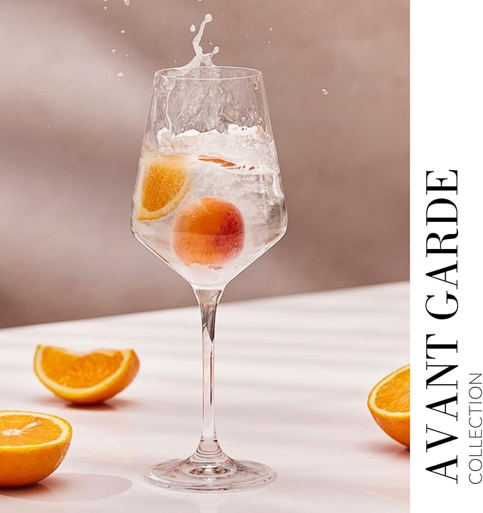 Krosno Large White Wine Glasses Set of 4 | 13.2 oz | Avant-Garde Collection | - Image 5