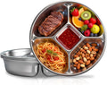 Stainless Steel Kids Plates, 5 Compartments, Non Toxic, Unbreakable, Dishwasher by YEJZXYHOMEKITCHENCONTAINE