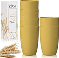 Wrova Wheat Straw Cups 6 PCS Good Alternative to Plastic Reusable Cups 20 oz by WROVA