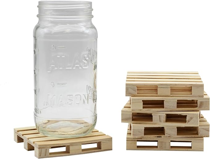 Creative Hobbies 6-Pack Mini Wood Pallet Coasters - Image 2