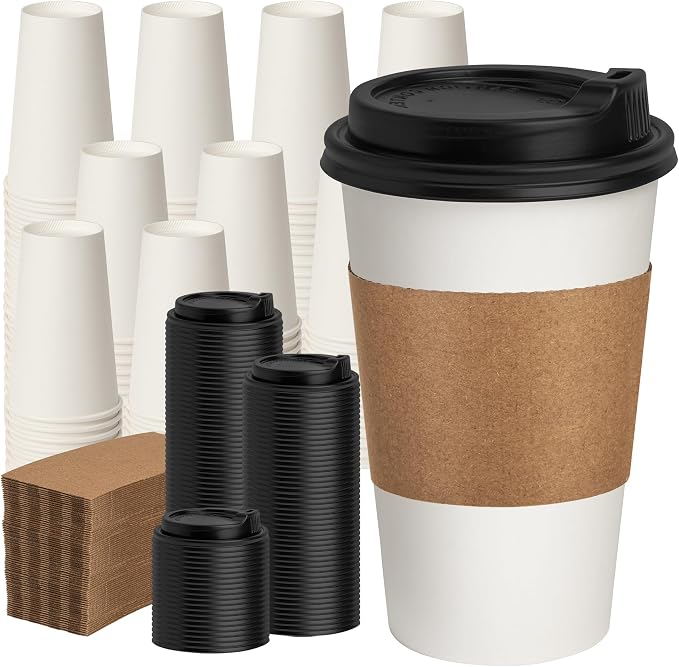 RACETOP 16 oz 50 Pack Disposable Coffee Cups by RACETOP