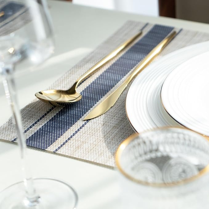 Placemats Set of 4 Vinyl/Plastic Woven Place Mats - Image 7